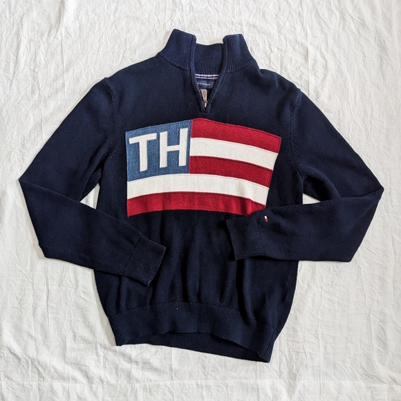 Tommy Hilfiger Other - Early Y2K Men's Tommy Hilfiger Knit Quarter Zip Sweater Size XS